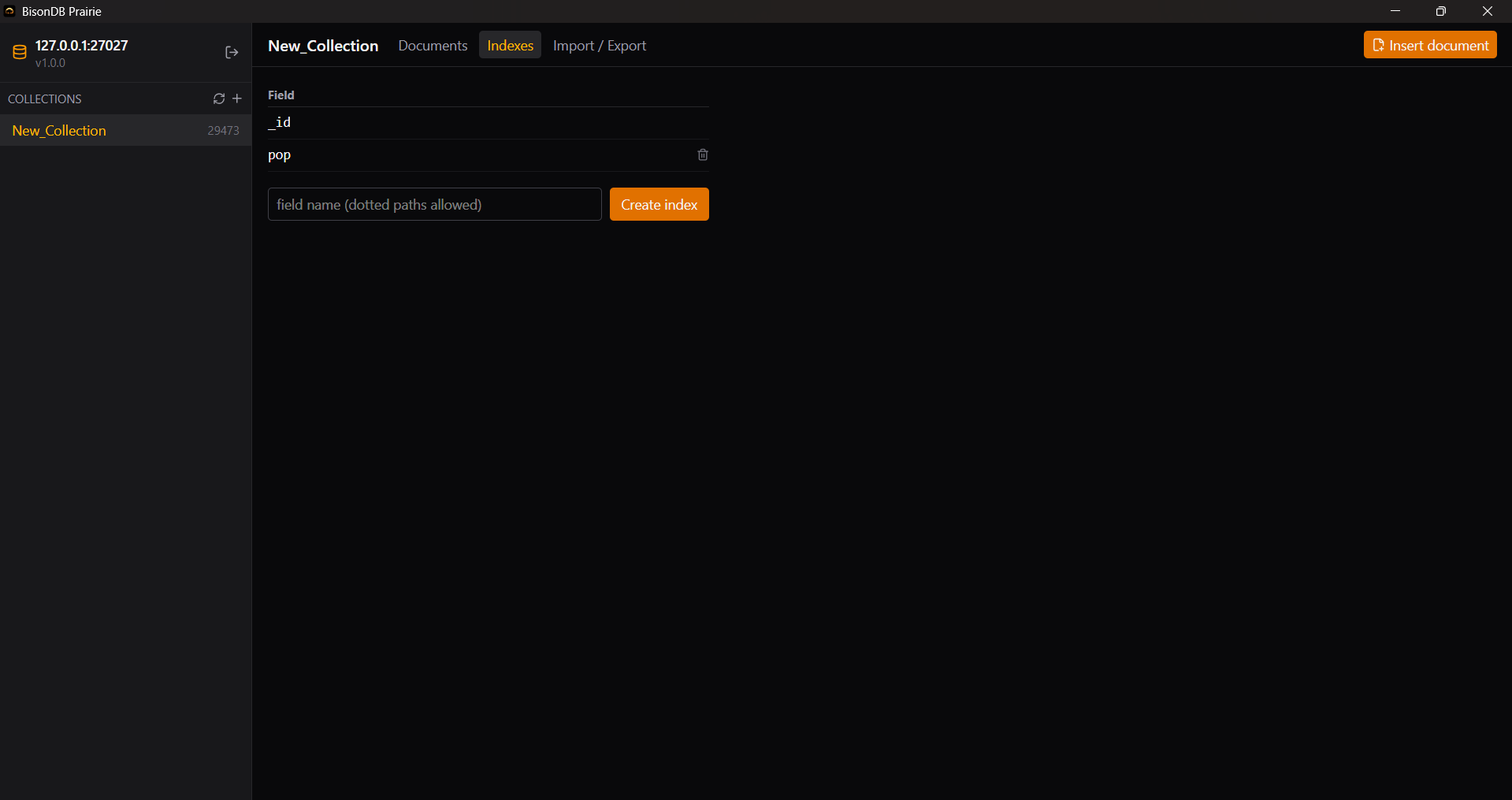Prairie indexes tab